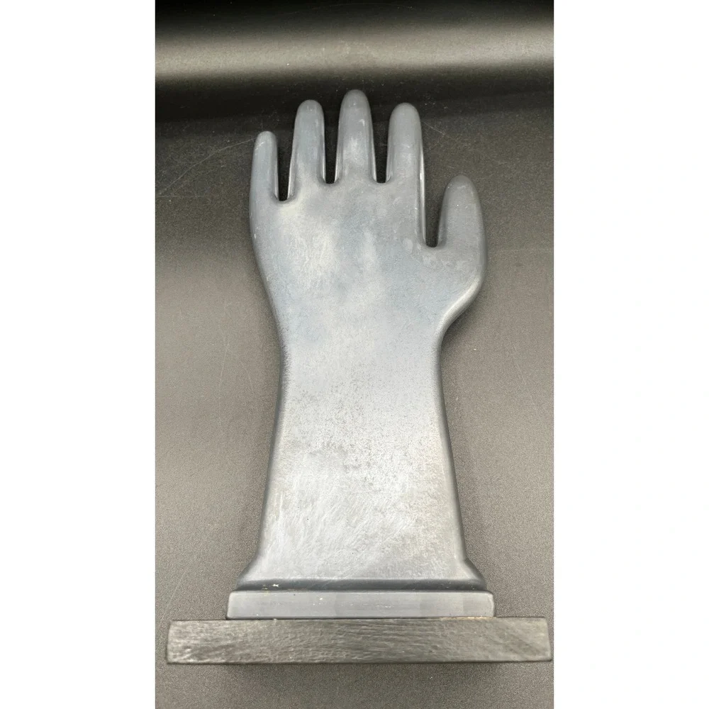 Vtg Composite Industrial Glove Mold Form Flat Gray Display‎ Jewelry 12.25